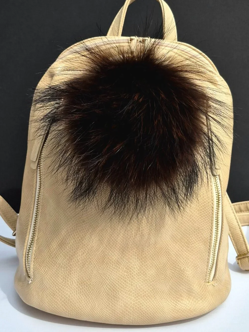 Real Raccon Fur Pom Pom Key chain | Fluffy Bag Charm Accessory